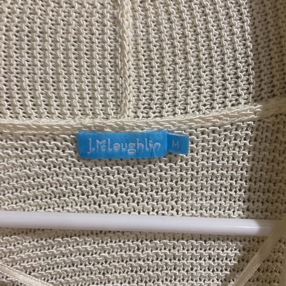 J. McLaughlin Cream Open Front Cardigan - Picture 2 of 5